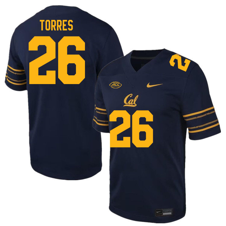 Men #26 Isaac Torres California Golden Bears ACC Conference College Football Jerseys Stitched Sale-N